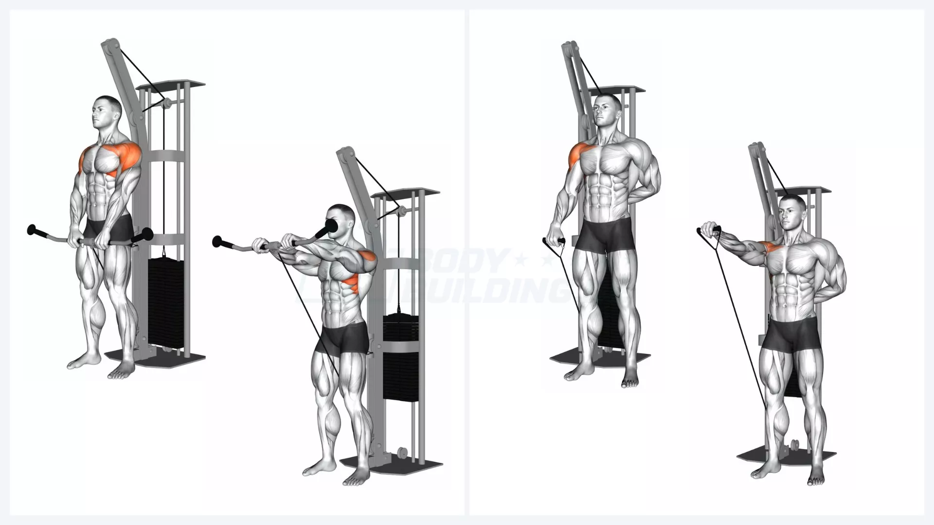 Fitnessübung Kabelzug Frontheben