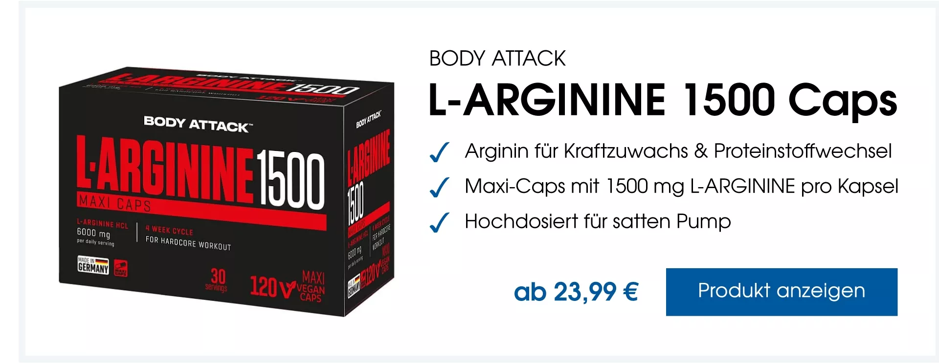 Dies ist ein Beschreibungstext zu L-Arginin-Caps 1500